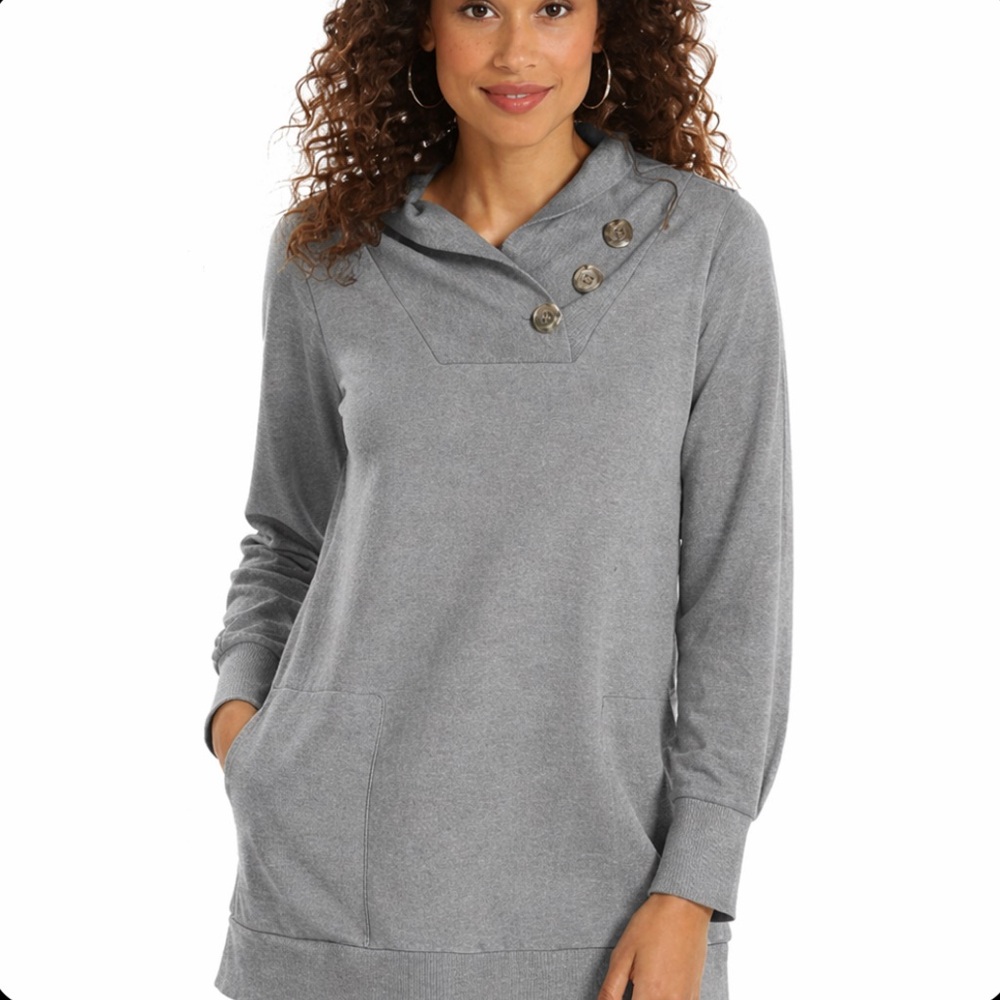 Soft Surroundings Winifred Pullover Tunic Sz M Casual Preppy Cozy